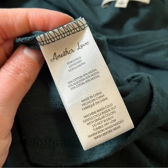 Another Love Deep Green Knit Top | Women's Size L Brushed Slub Top - Picture 8 of 10